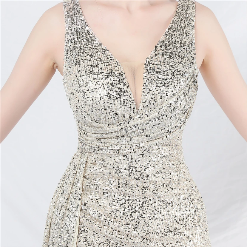 Cross-Border Dress Sequined Ribbon Long Evening Dress view 25