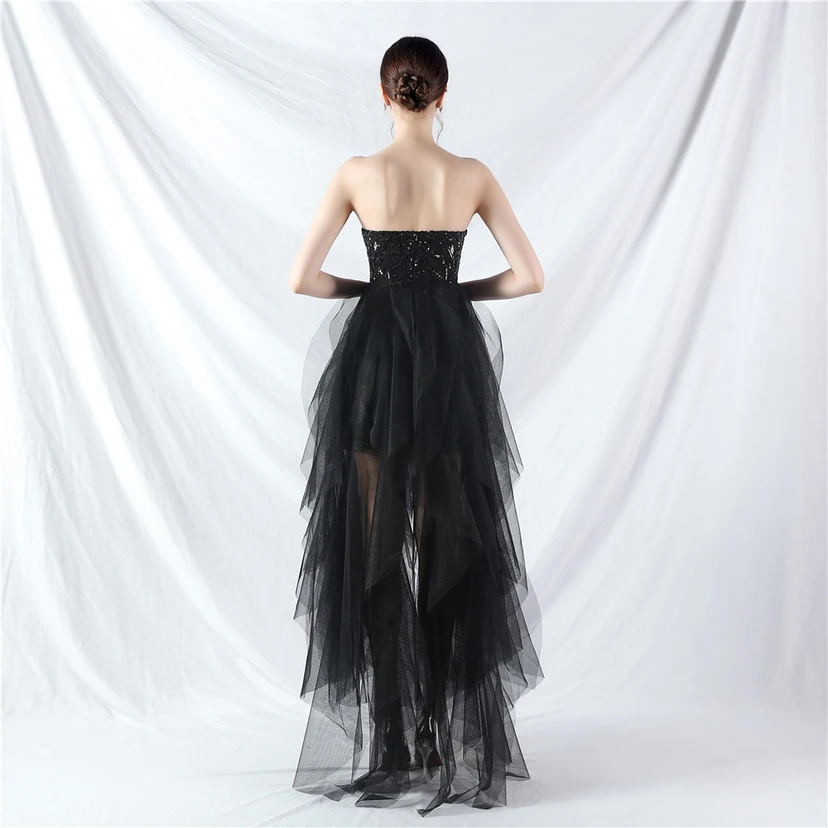 Kleid mit positionierten Blumenperlen und gespleißtem Netzstoff view 42