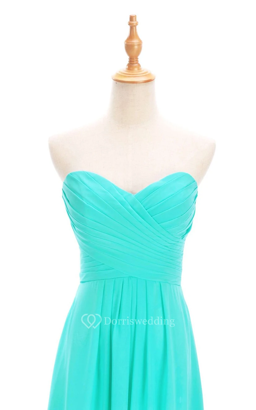 Sweetheart Criss-cross Chiffon A-line Dress With Lace-up Back view 18