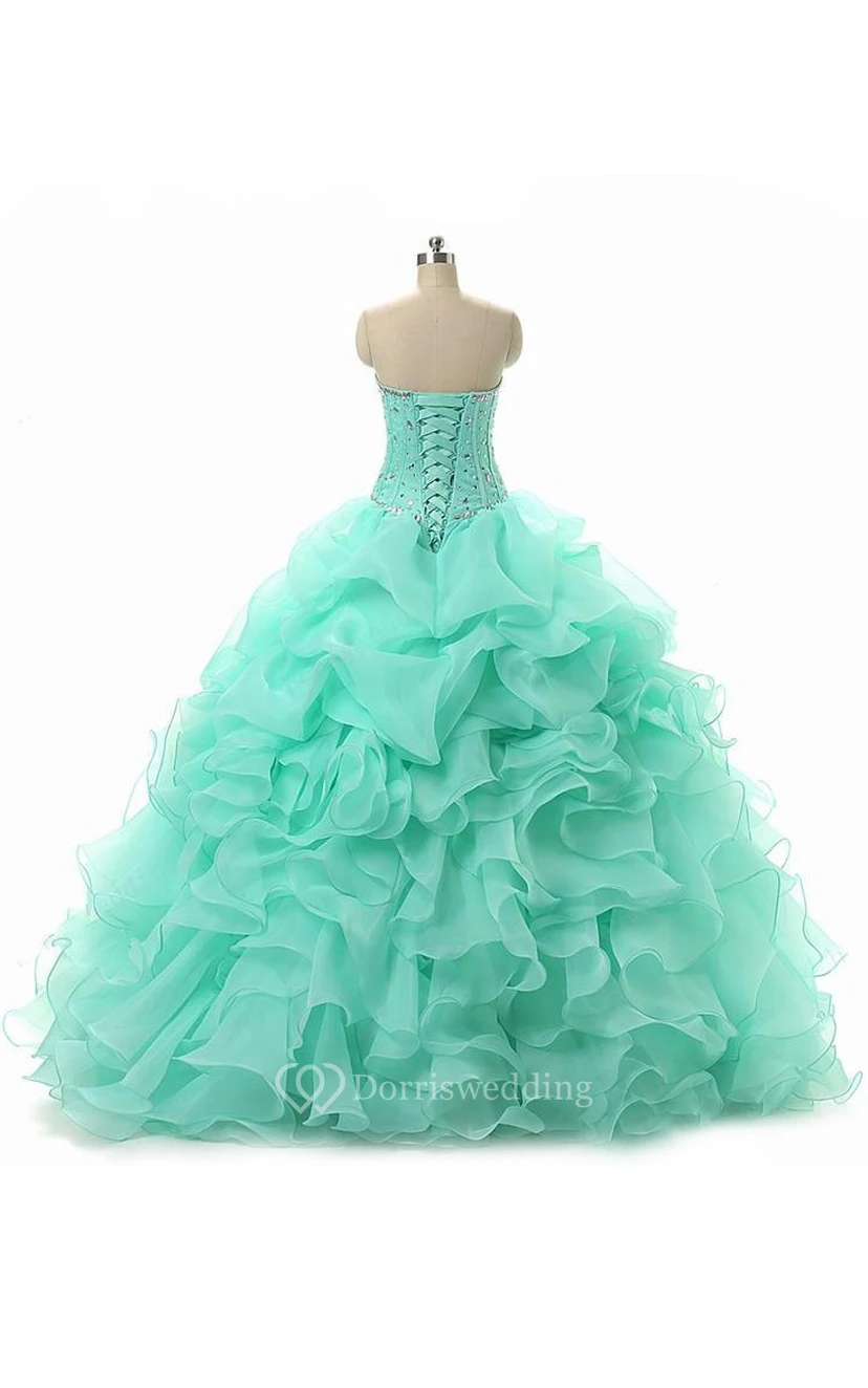 Ball Gown Beading Ruffles Organza Dress view 2