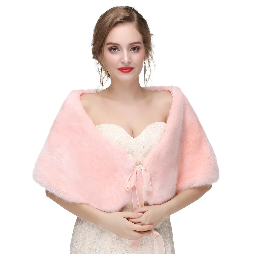 Bridal Winter Warm Wool Cape High-End Fur Wedding Dress Fox Fur Waistcoat view 11