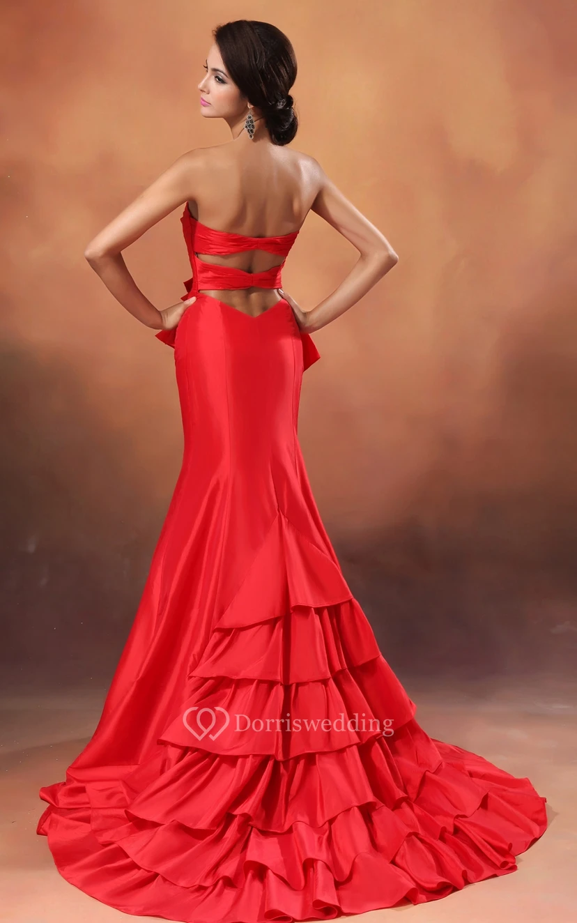 Sexy Sweetheart Taffeta Mermaid Gown With Sequins and Back Keyholes view 6