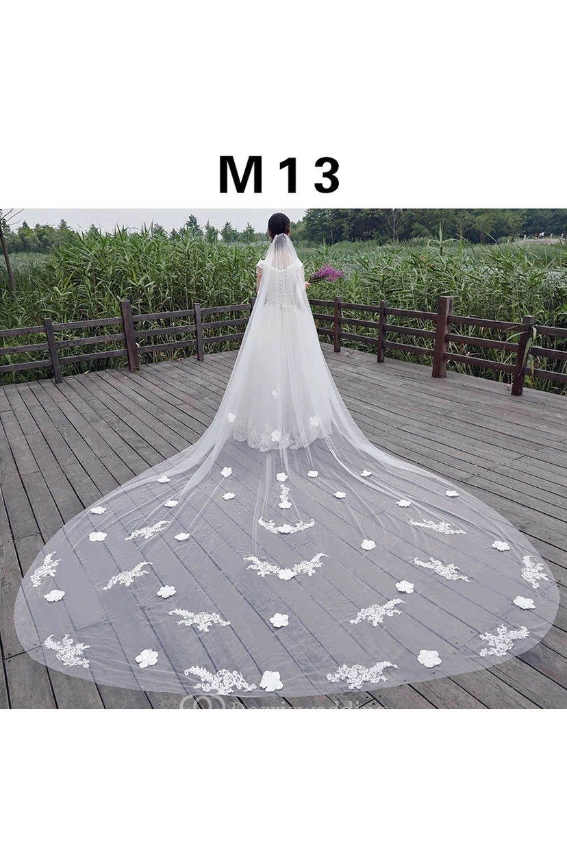 New Korean Style 3 Meters Double-layer Cover Trailing Bride Super Long Super Wide Veil