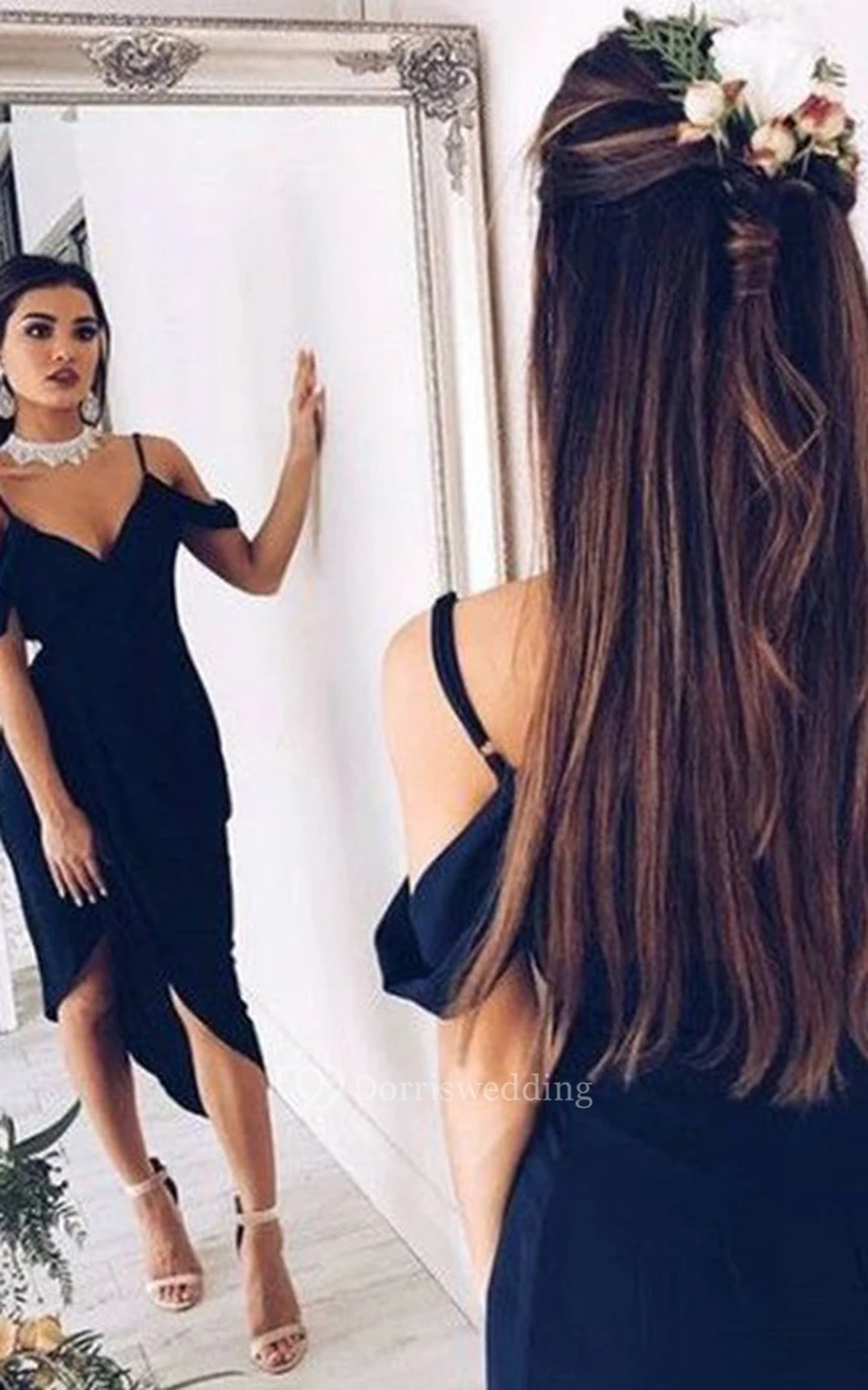 Taffeta Asymmetrical Bodycon Sleeveless Modern Homecoming Dress view 2