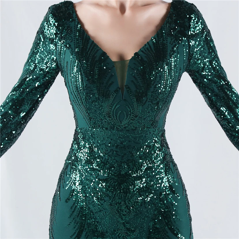 Robe de soirée haut de gamme ornée de perles florales fixes et de poils d'autruche, hôte de la réunion annuelle d'hiver view 53