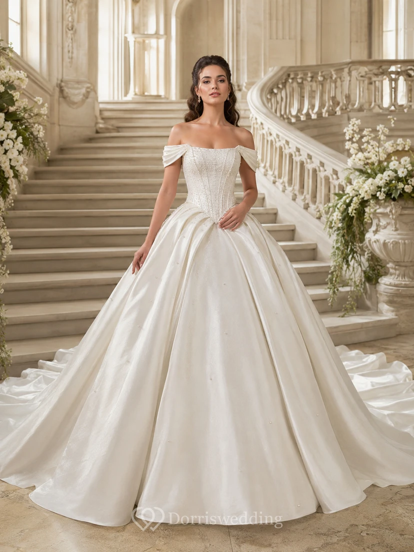 Satin-Hochzeitskleid, Etuikleid, One-Shoulder-Kleid, ärmellos, mit Schleppe