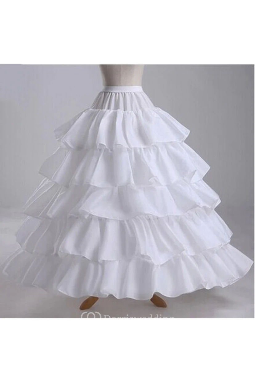 Ruffled 8 Layers Satin Long Length Wedding Dress Petticoat