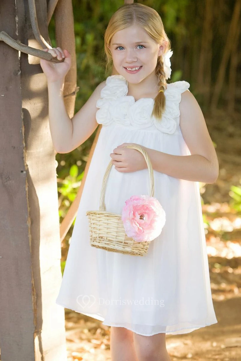 Knee-Length Sleeveless Chiffon Flower Girl Dress view 3