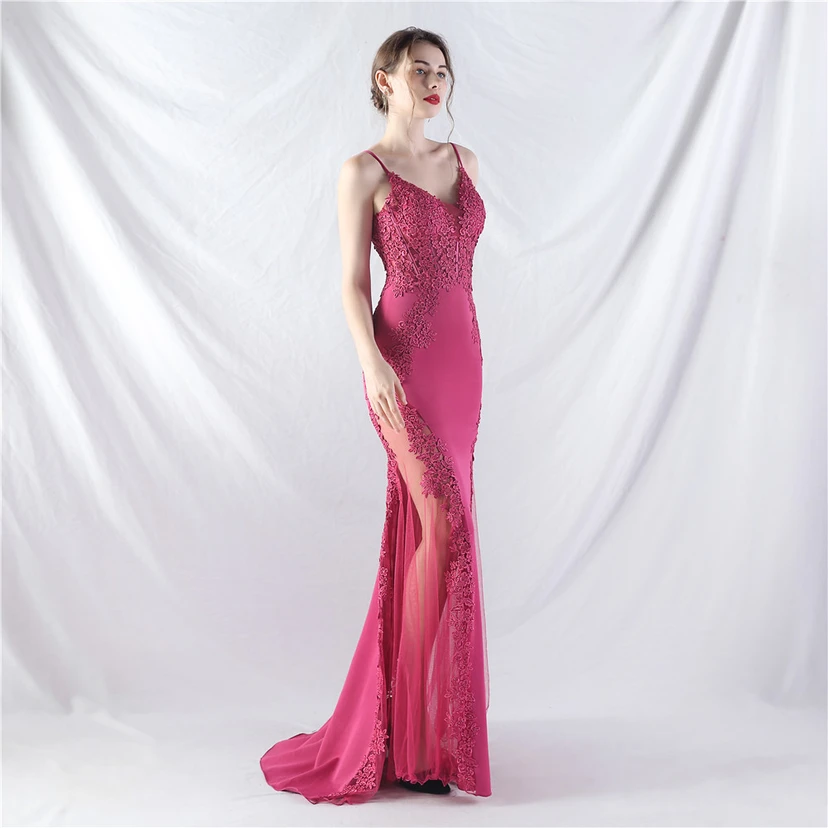 Spitzen-Abendkleid mit heißer Diamant- und Fischgrätenmuster-Weste, tiefem Taillenausschnitt, schulterfreiem Design und kurzer Schleppe view 32