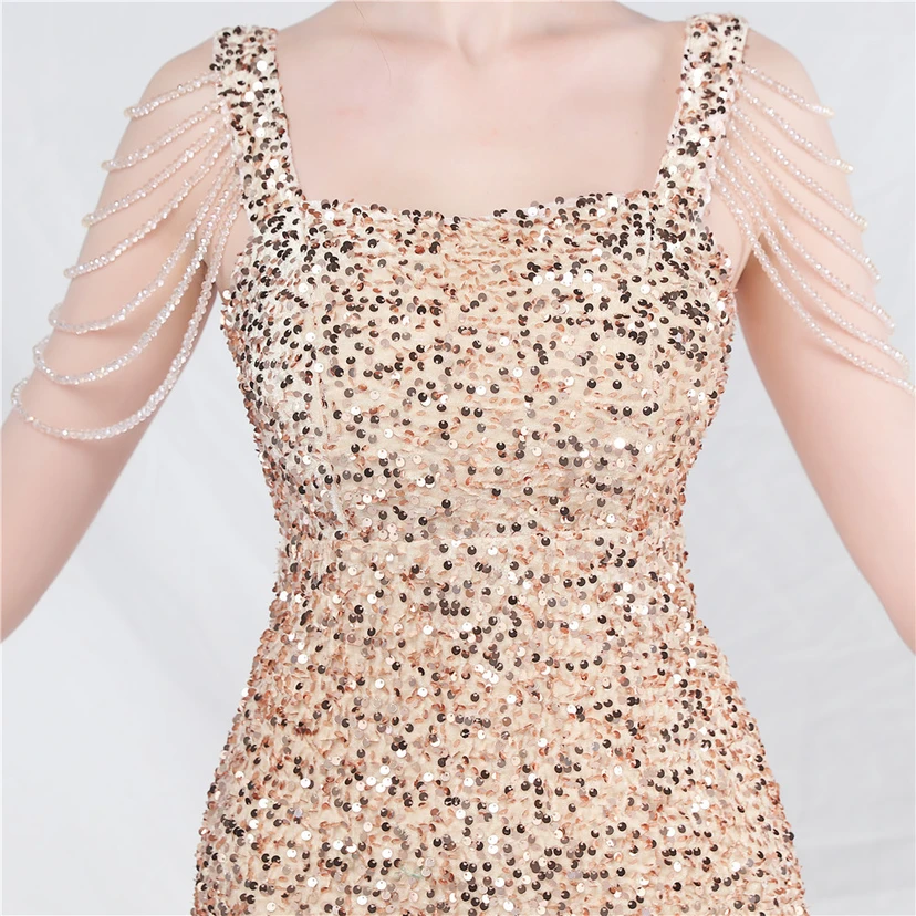 Craft Sequined Velvet Bottom Imitation Handmade Fantasy Sequin Evening Dress Daily Mini Dress view 19
