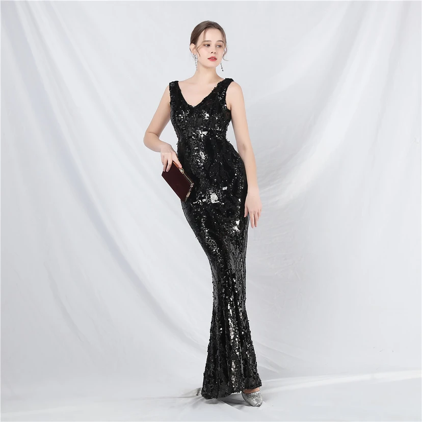Robe de soirée longue à sequins irisés, nouvelle création view 13