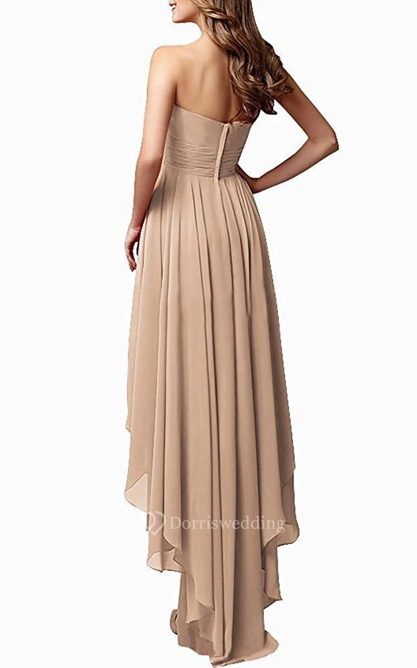 Sweetheart High Low Dress With Layered Skirt view 2