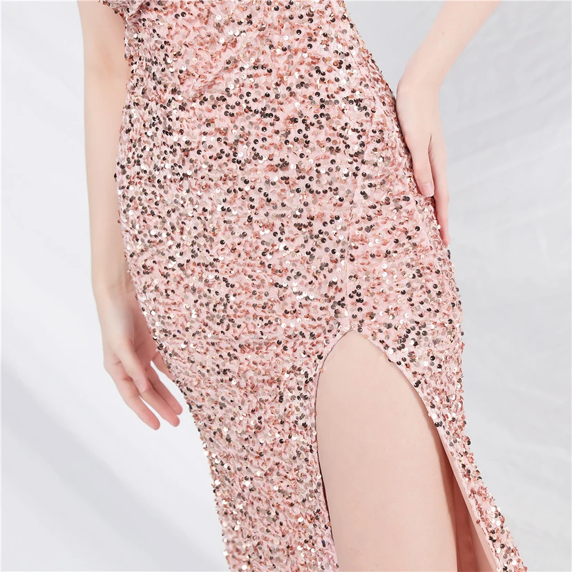 Robes de soirée longues à sequins faites main, magnifiques pour femmes et célébrités view 9