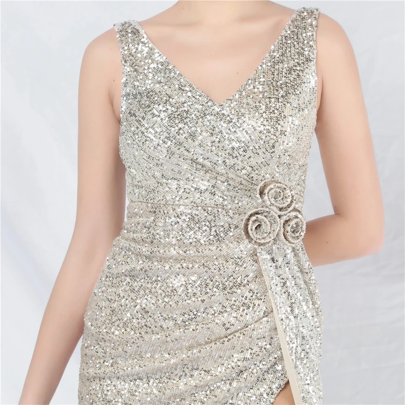 Craft Flower Sequined Sexy Short Skirt Daily Small Dress view 35