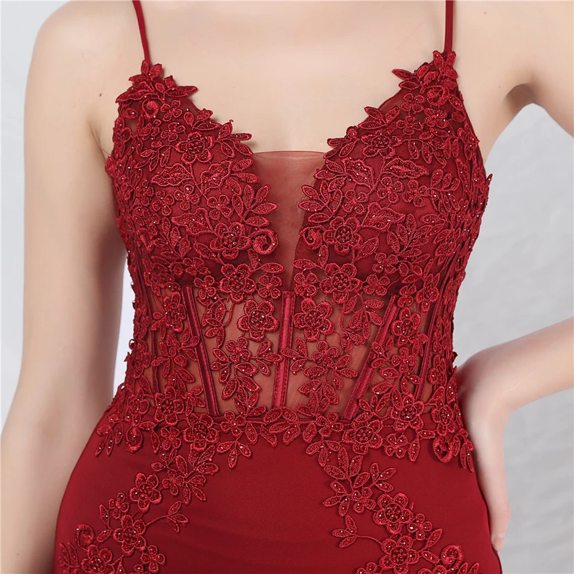 Spitzen-Abendkleid mit heißer Diamant- und Fischgrätenmuster-Weste, tiefem Taillenausschnitt, schulterfreiem Design und kurzer Schleppe view 71