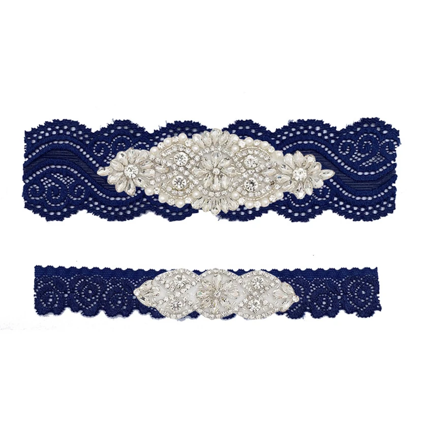 Latest Rhinestone Beaded Double Garters view 5