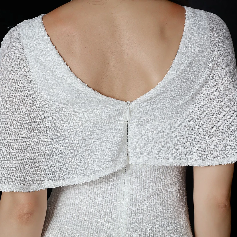 Elegantes Abendkleid mit Polyestergarn, Quasten, Pailletten und Fischschwanzsaum für Damen im Herbst view 8