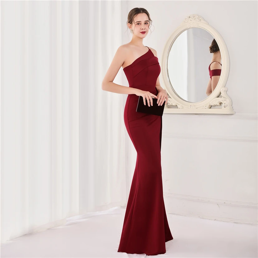 Toast Dress Bride Long Sleeveless Red Thank You Banquet Slim Fishtail Skirt Knot Wedding Car Model Exhibition Dress view 47