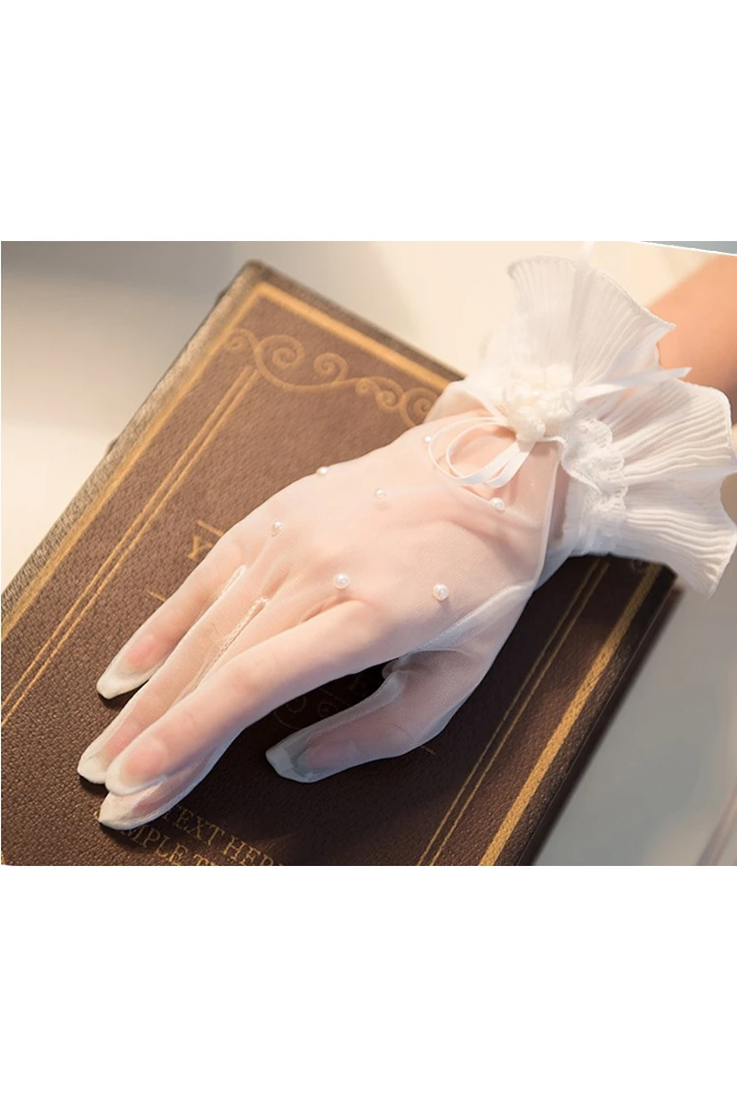 Gants en dentelle feuille de lotus coréens (court paragraphe) view 2