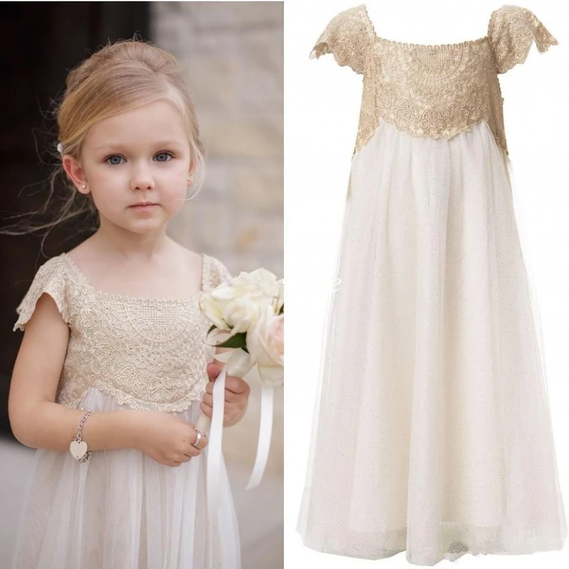 Newest Chiffon A-line Lace Appliques Flower Girl Dress Cap Sleeve view 3