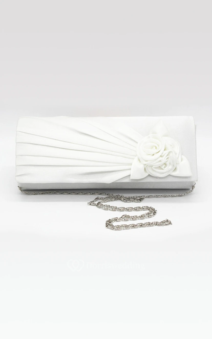 Satin Handbag with Flower view 3