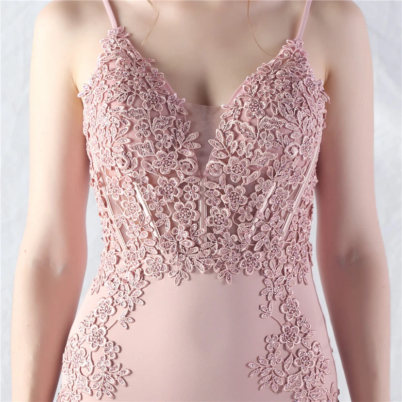 Spitzen-Abendkleid mit heißer Diamant- und Fischgrätenmuster-Weste, tiefem Taillenausschnitt, schulterfreiem Design und kurzer Schleppe view 8