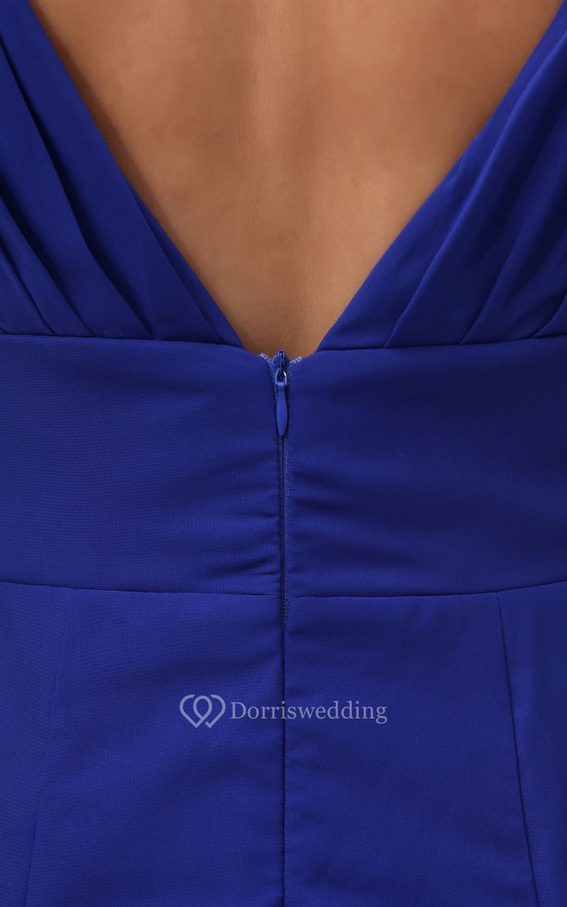 Chiffonkleid in Bodenlänge mit V-Ausschnitt und Glockenärmeln view 6