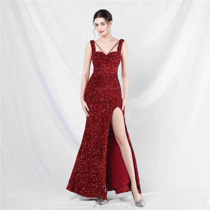 Robes de soirée longues à sequins faites main, magnifiques pour femmes et célébrités view 49