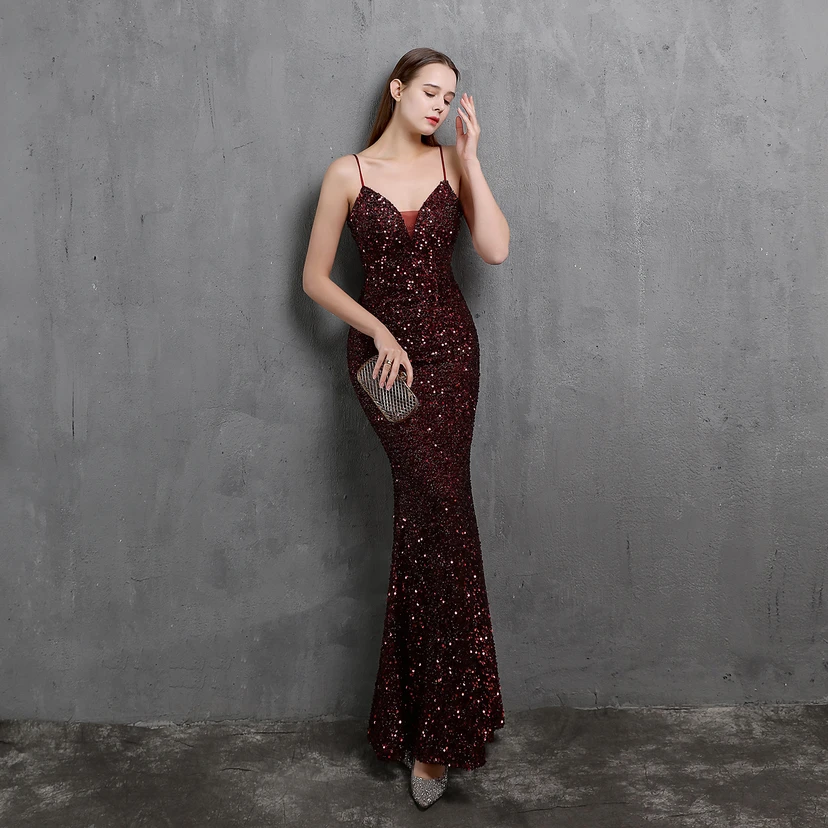 Vestido de fiesta de noche elegante y ajustado con lentejuelas coloridas de Heavy Craft para celebridades. view 43