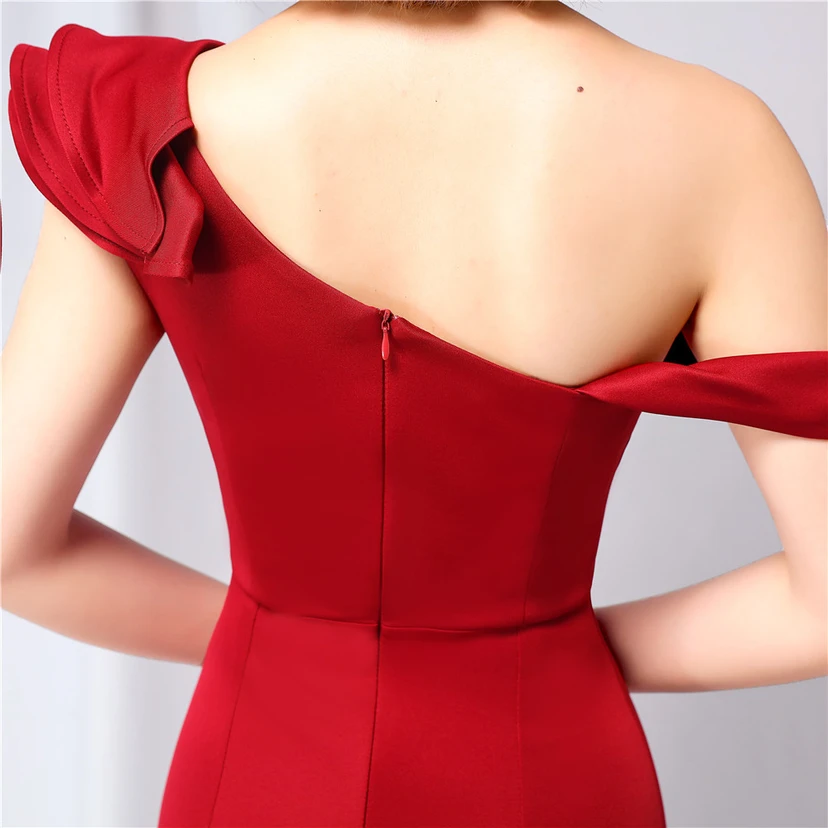 Sechsfarbiges, einseitig schulterfreies Abendkleid für festliche Anlässe, langes, elegantes, figurbetontes und sexy Meerjungfrauenkleid view 60