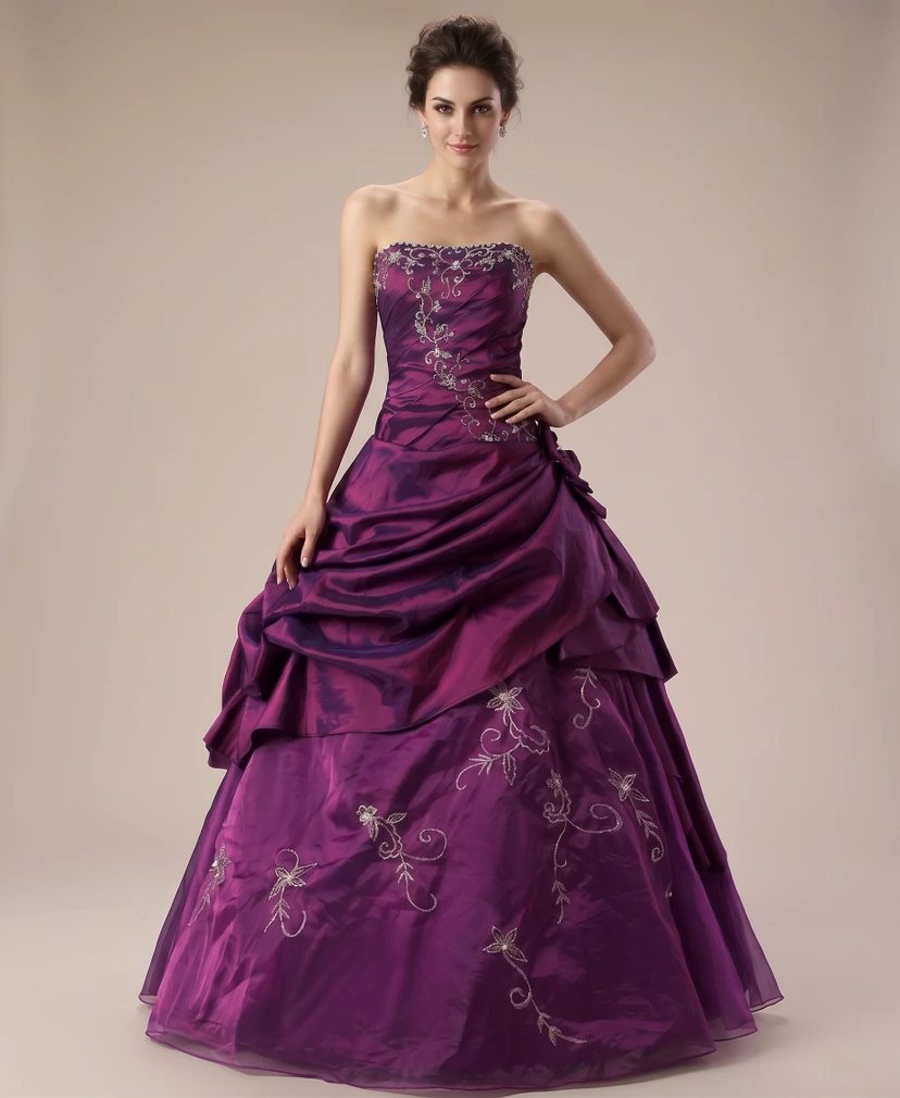 Ball Gown Long Straps Pleats Beading Embroidery Ruffles Lace-Up Back Straps Lace Organza Satin Dress