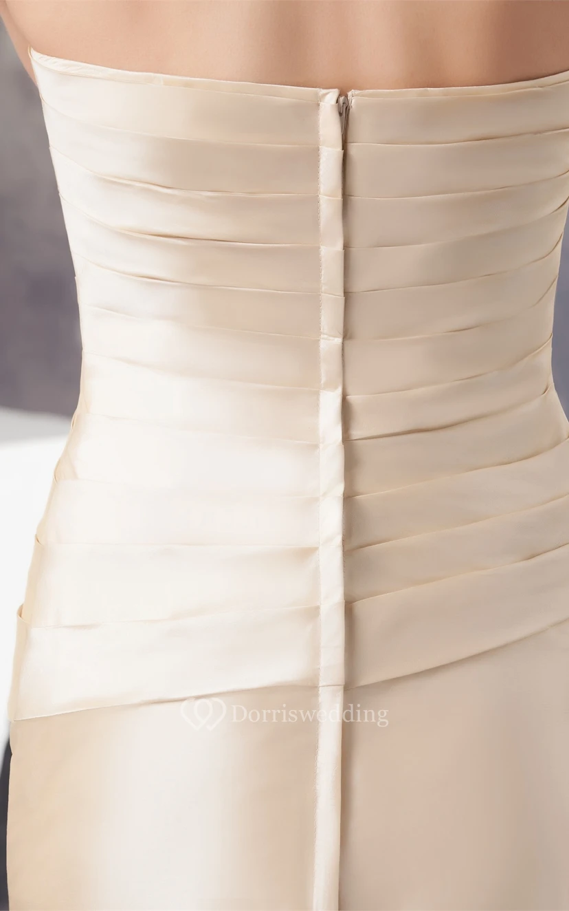 Sleeveless Sheath Ruched Bolero and Dress With Flower view 2