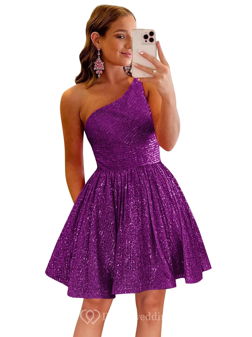 Burgunderfarbenes, einseitig schulterfreies Pailletten-Cocktailkleid view 16