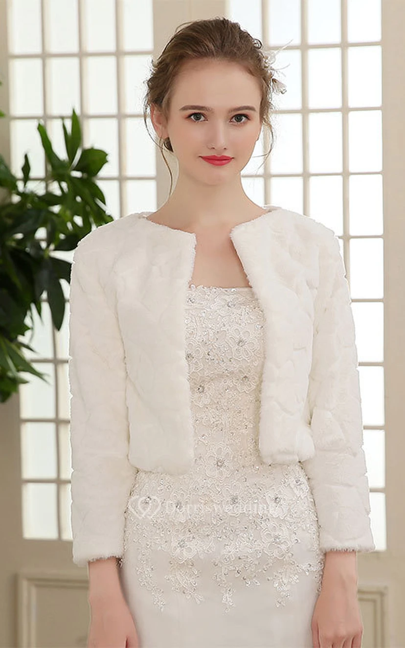 Einfache Langarmjacke für Hochzeitskleider