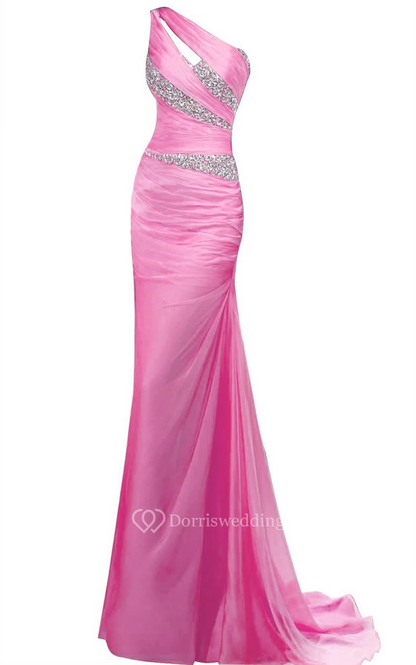 One-shoulder Long Sheath With Asymmetrical Sequins view 4
