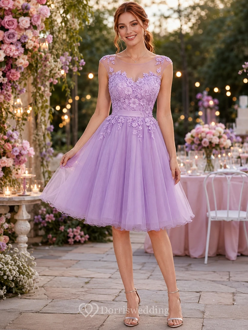 Lilac Illusion Tulle Birthday A-Line Dress