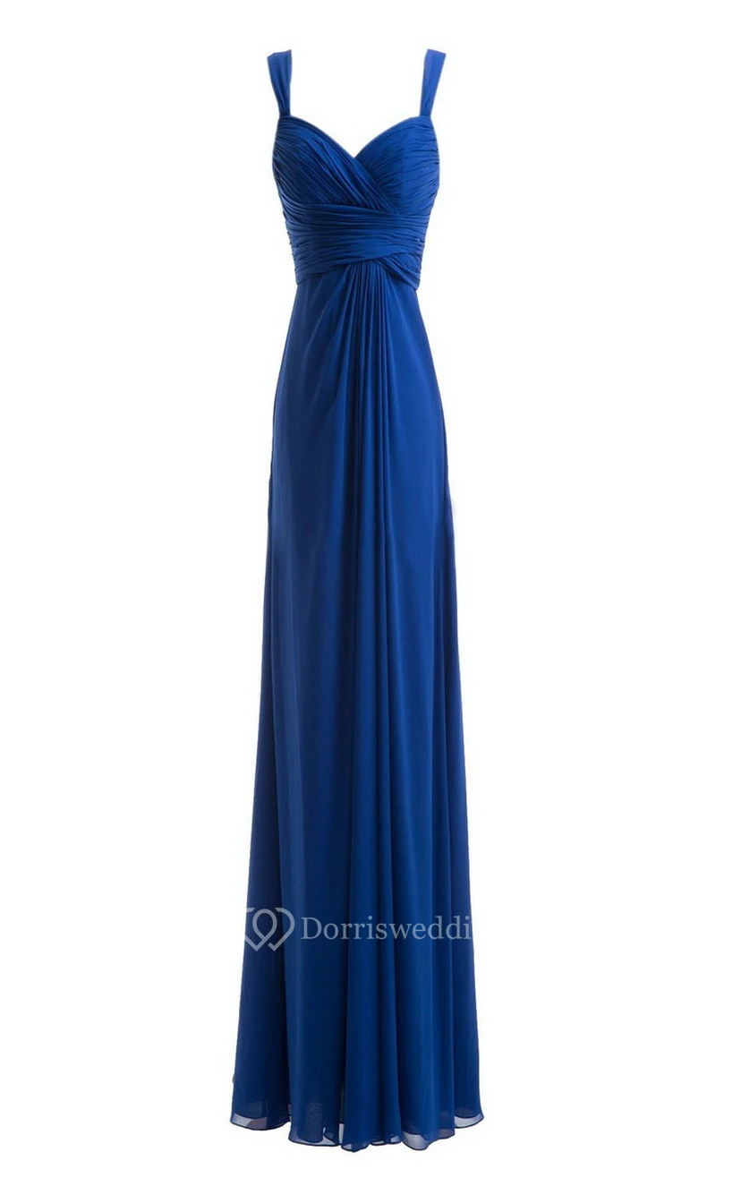 Sleeveless Empire Chiffon Dress With Criss-cross Ruching view 16