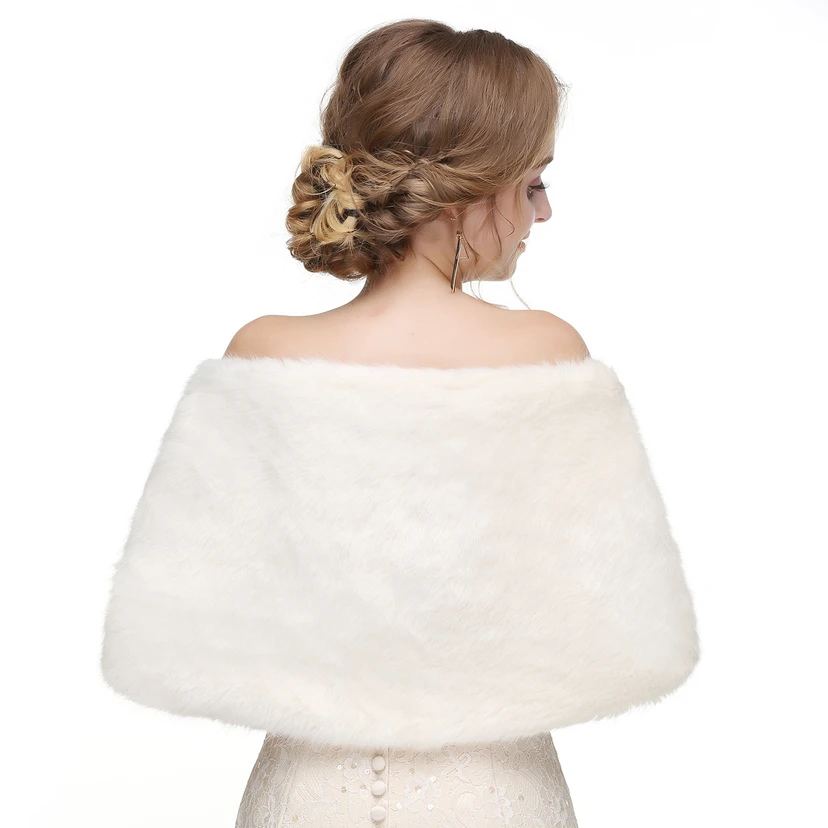 Bridal Winter Warm Wool Cape High-End Fur Wedding Dress Fox Fur Waistcoat view 25