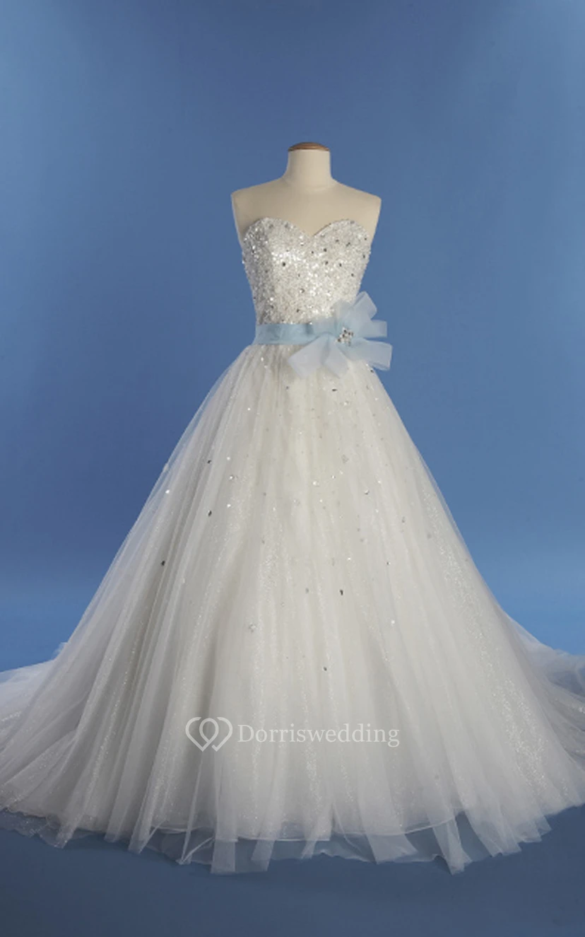 Romantic Strapless Tulle Dress With Beaded Lace Corset 