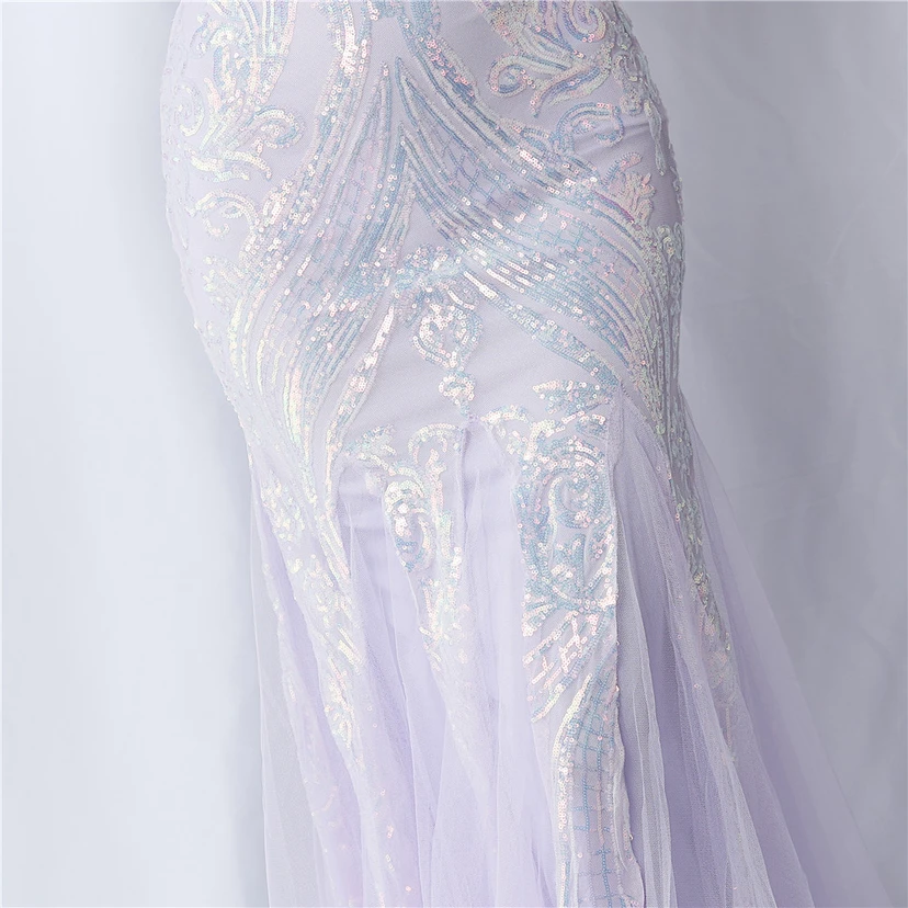Positionierung Blumenschnitt Netz Pailletten Hochzeitsdinner Toast Party Abendkleid view 45