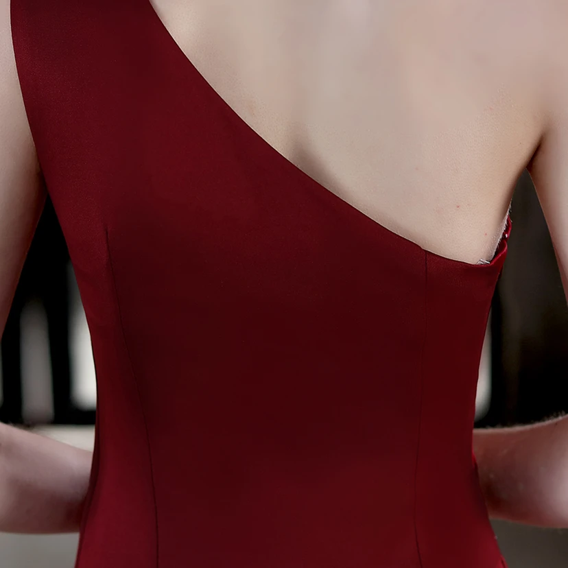 Toast Dress Bride Long One-Shoulder Thank-You Banquet Slim Fishtail Skirt Wedding Car Model Exhibition Dress view 18