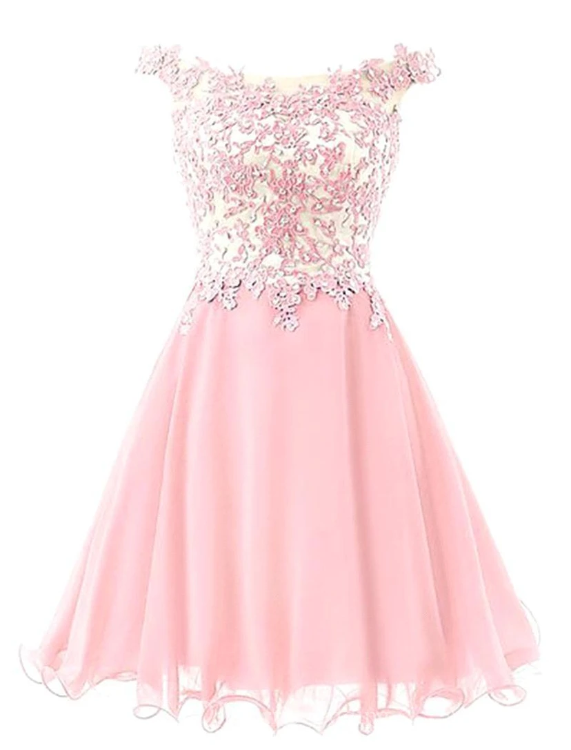 Elegantes, schulterfreies Homecoming-Kleid mit Spitzenapplikationen (kurz) view 3