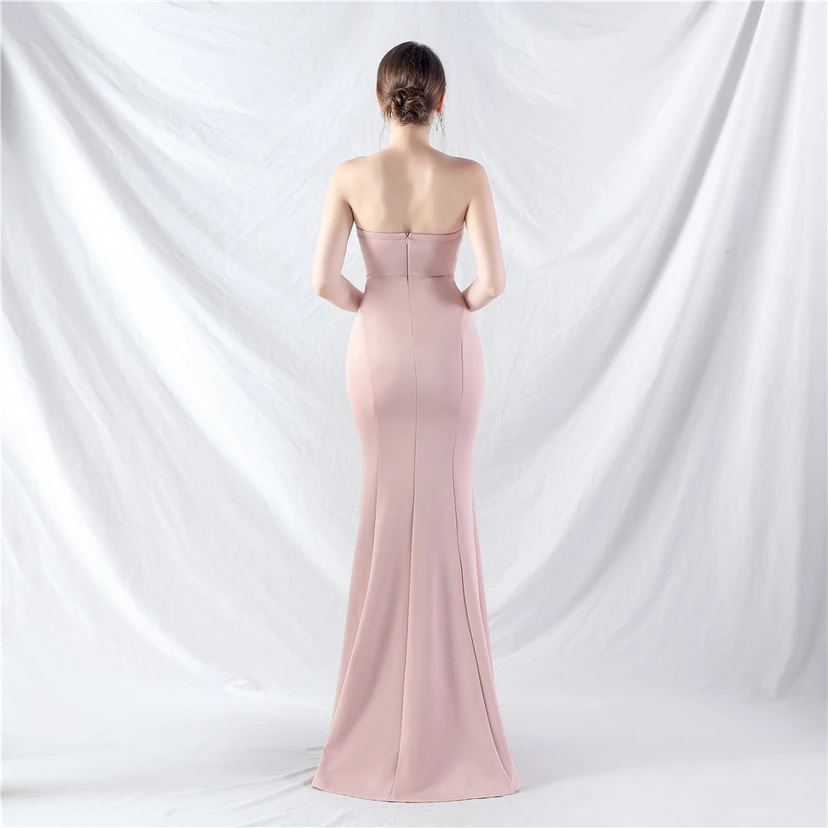 Craft Dress Sexy Off-Shoulder Wrapped Chest Satin Evening Dress view 46