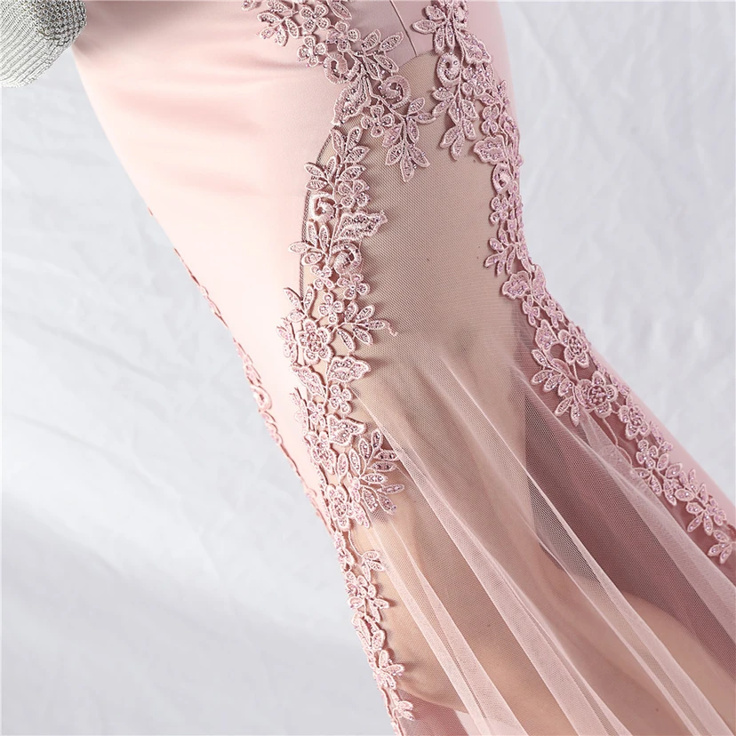 Spitzen-Abendkleid mit heißer Diamant- und Fischgrätenmuster-Weste, tiefem Taillenausschnitt, schulterfreiem Design und kurzer Schleppe view 9