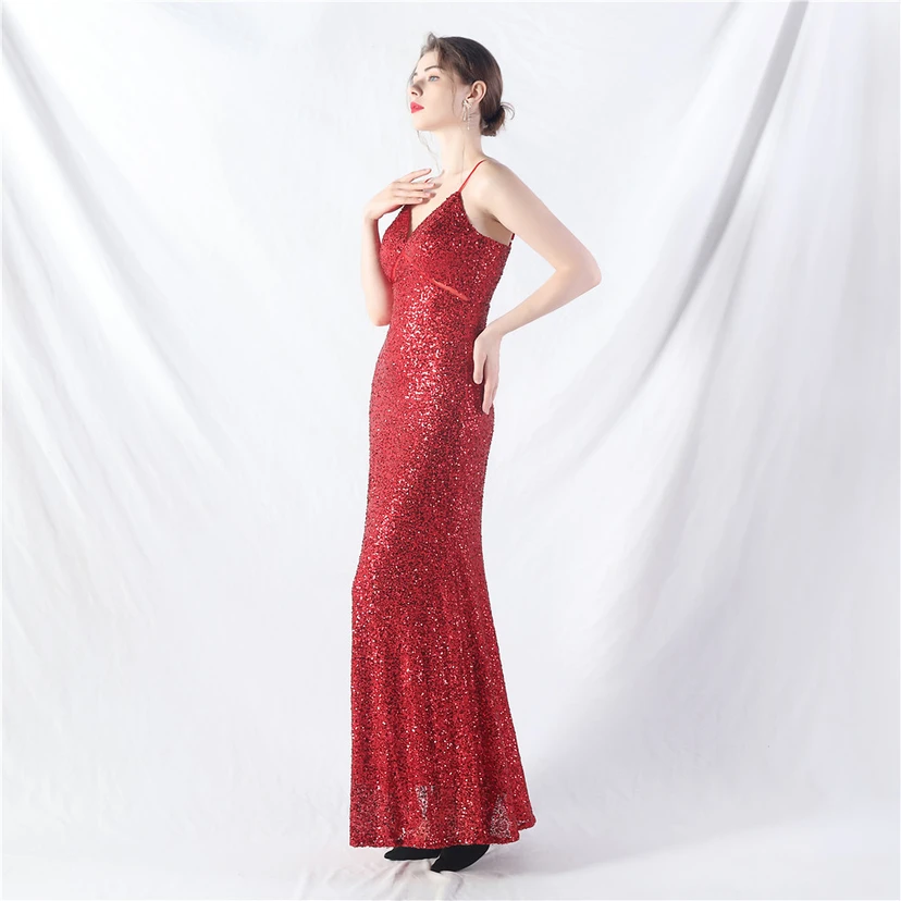 Robe longue trapèze évasée à paillettes, modèle phare du quotidien view 12