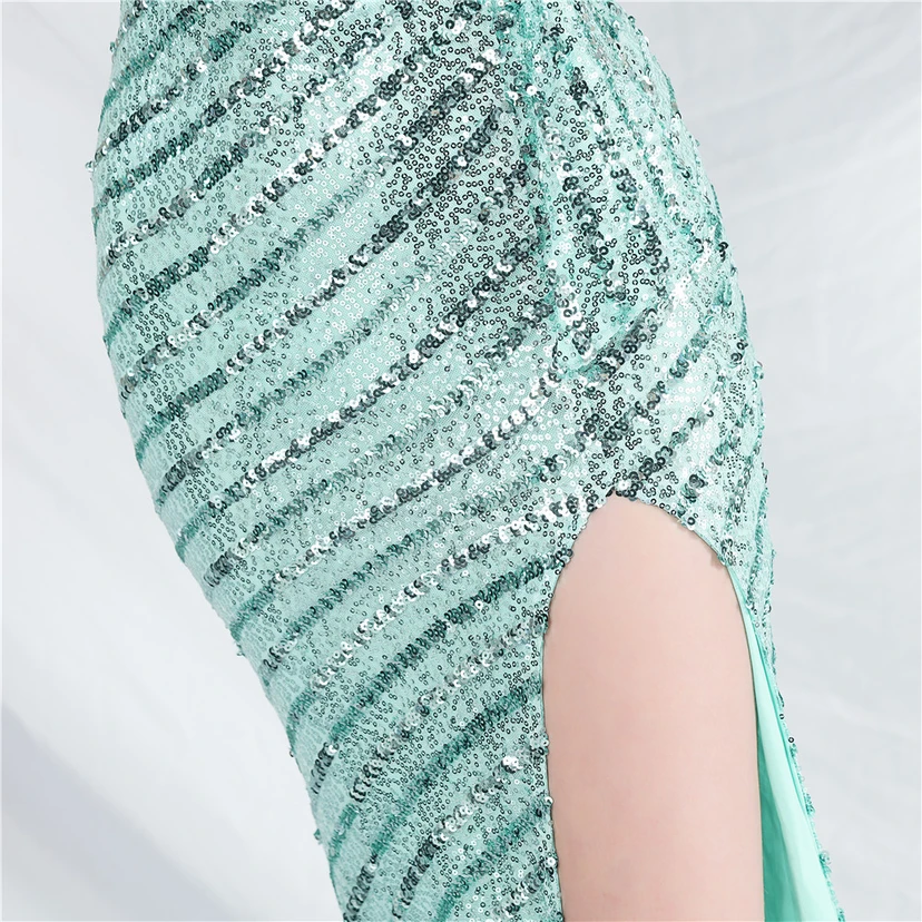Craft Sequined Velvet Bottom Handmade Beaded Long Elegant Light Luxury Evening Dress view 19