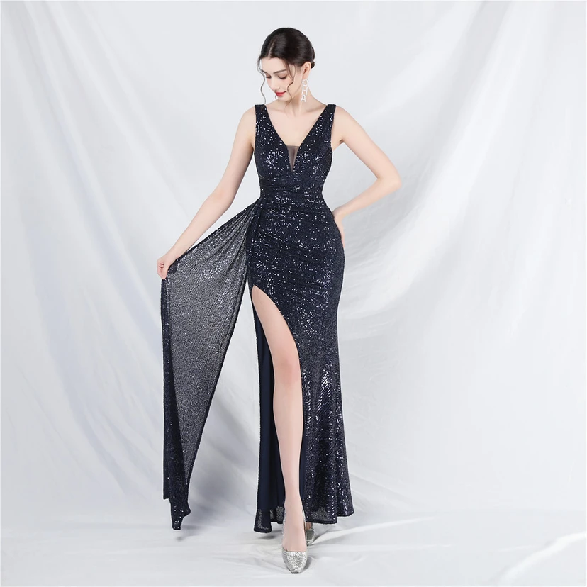 Cross-Border Dress Sequined Ribbon Long Evening Dress view 39
