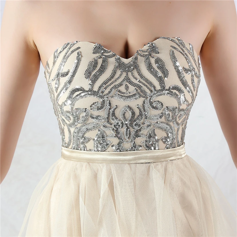 Kleid mit positionierten Blumenperlen und gespleißtem Netzstoff view 17