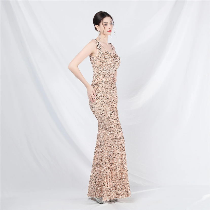 Robes de soirée longues à sequins faites main, magnifiques pour femmes et célébrités view 31