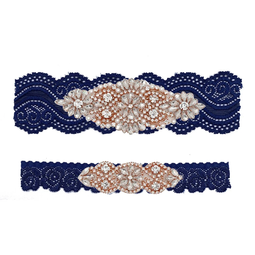 Latest Rhinestone Beaded Double Garters view 6